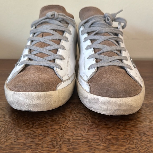 Golden Goose Super-Star Classic White Tobacco Silver Glitter Leather Shoes - 39 - Picture 8 of 15